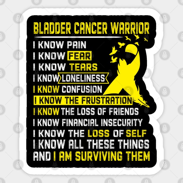 Bladder Cancer Awareness Support Bladder Cancer Warrior Gifts Sticker by ThePassion99